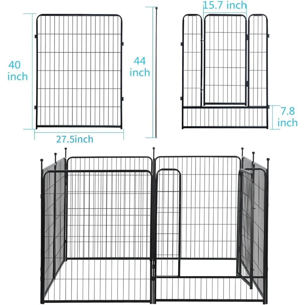 Portable Dog Playpen Heavy Duty Metal Exercise Fence Indoor Outdoor for Small Medium Large Dogs