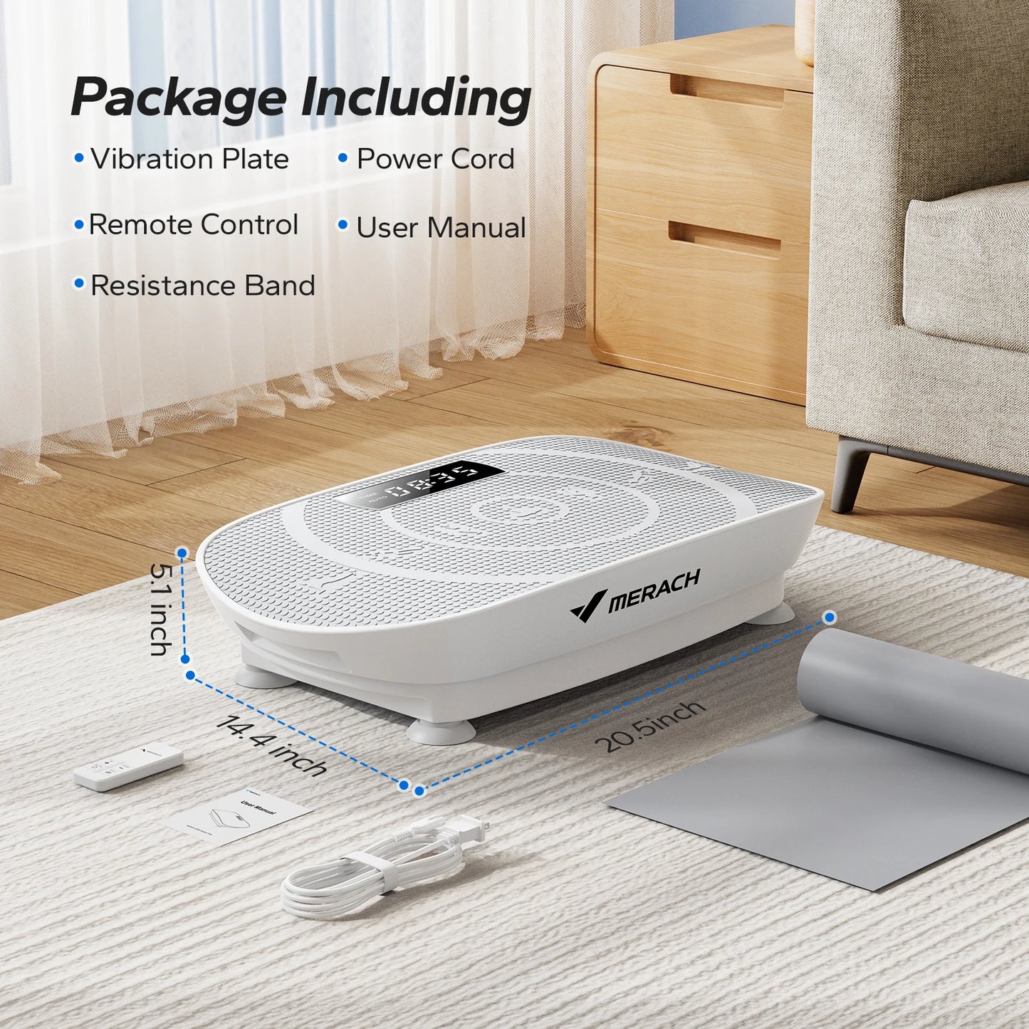 Merach Vibration Plate Exercise Machine Whole Body Workout Power Vibrate Fitness Platform for Weight Loss and Shaping