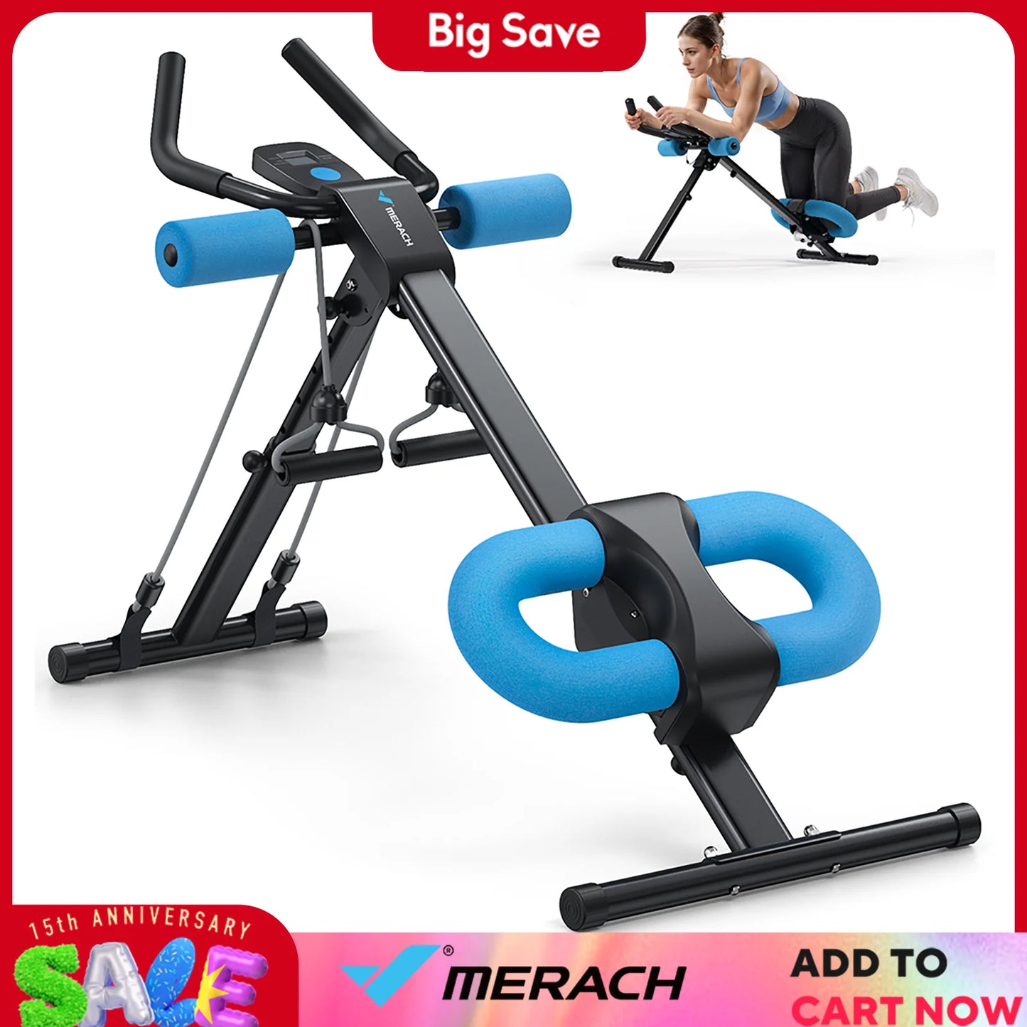 MERACH Ab Machine Adjustable Trainer Foldable Exercise