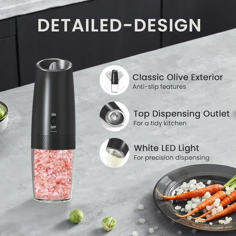 Broncho Gravity Activated Salt And Pepper Grinder Set 2 Pack