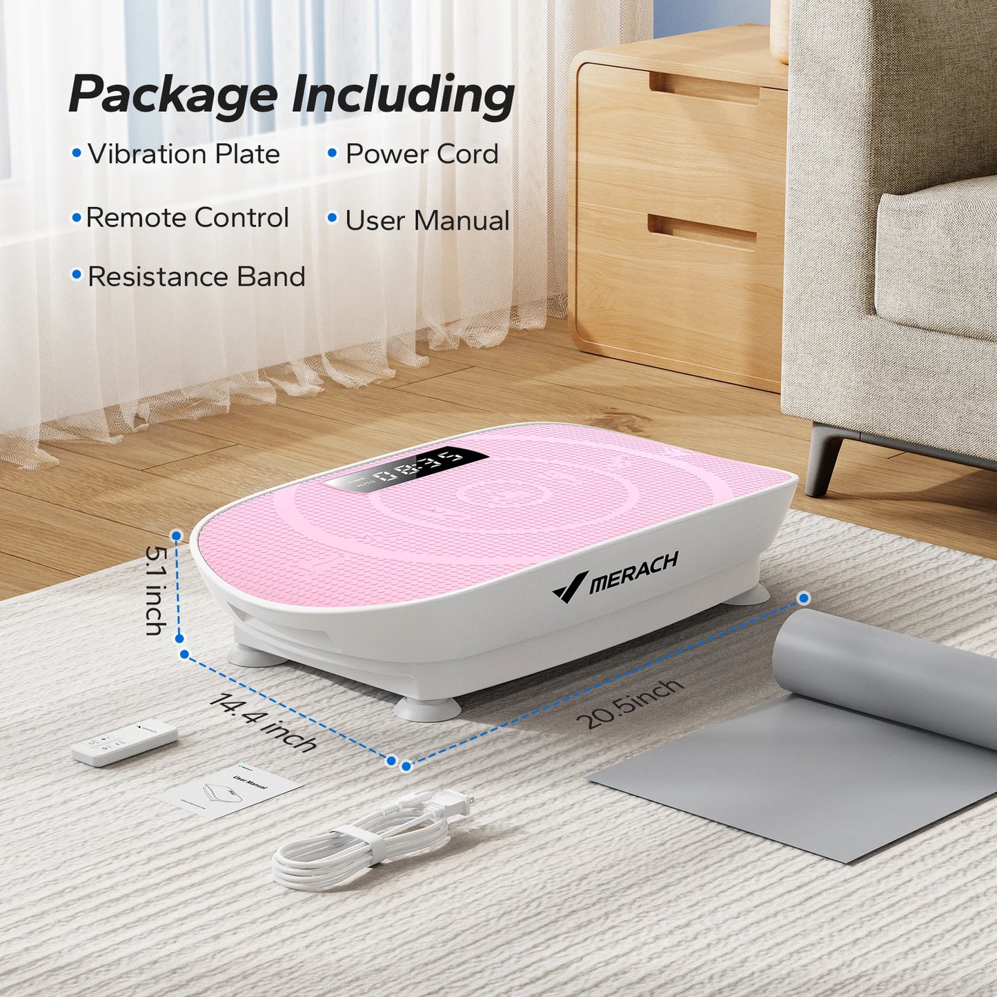 Merach Vibration Plate Exercise Machine Whole Body Workout Power Vibrate Fitness Platform for Weight Loss and Shaping