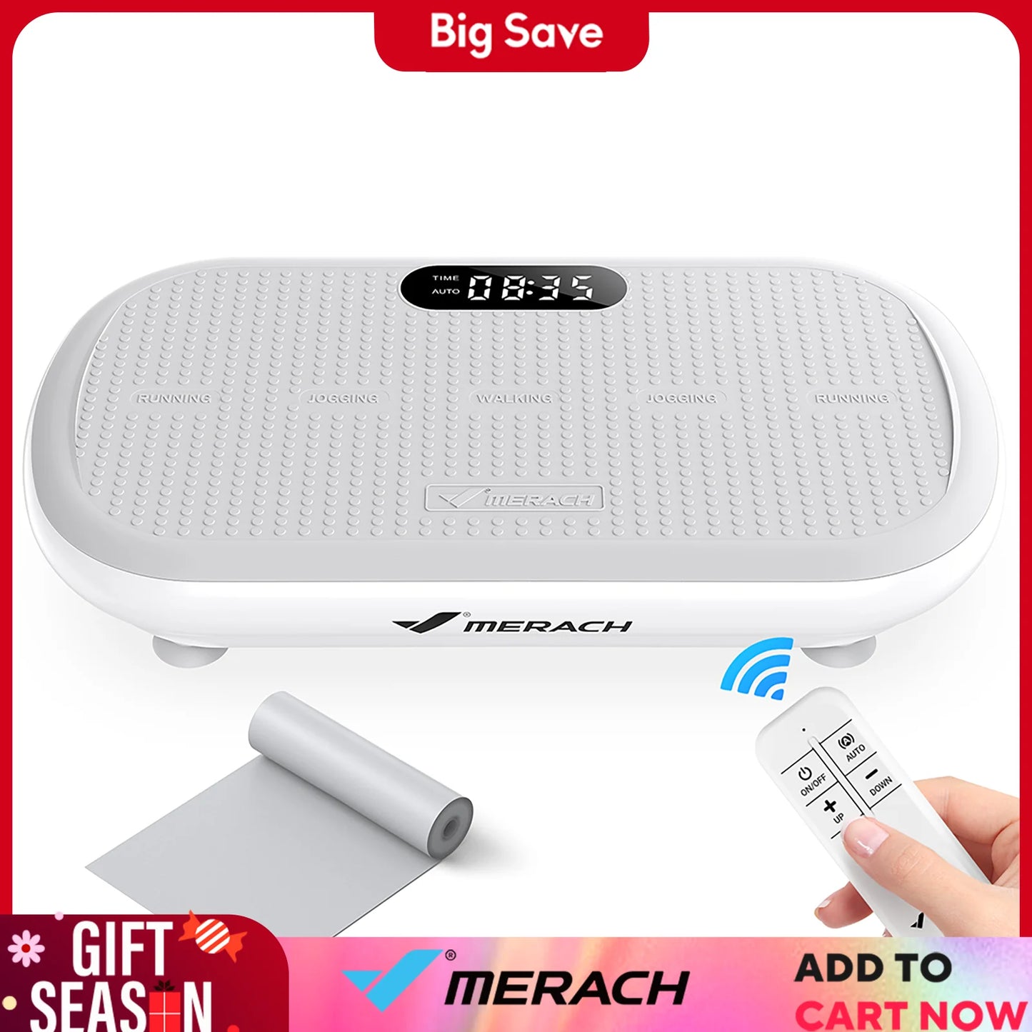 Merach Vibration Plate Exercise Machine Bluetooth Silicone Pedal Automatic Sensing Lymphatic Drainage Weight Loss Fitness