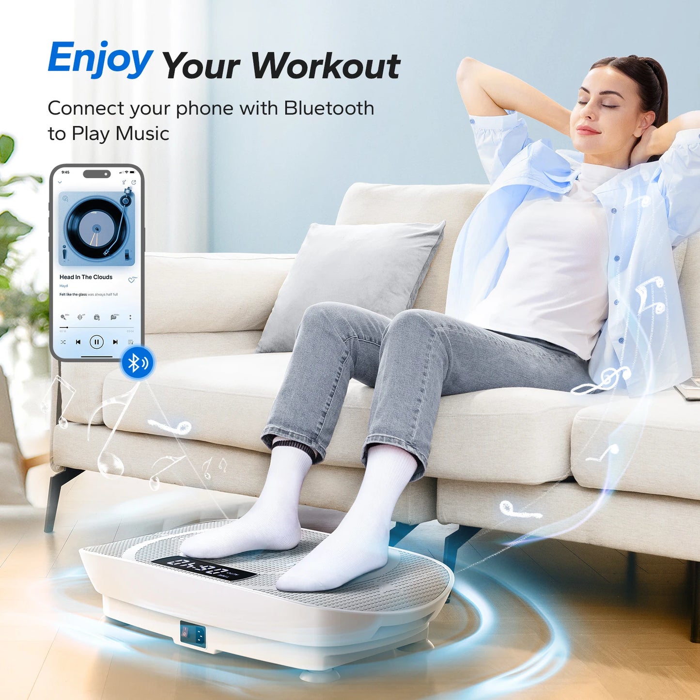 Merach Vibration Plate Exercise Machine Whole Body Workout Power Vibrate Fitness Platform for Weight Loss and Shaping