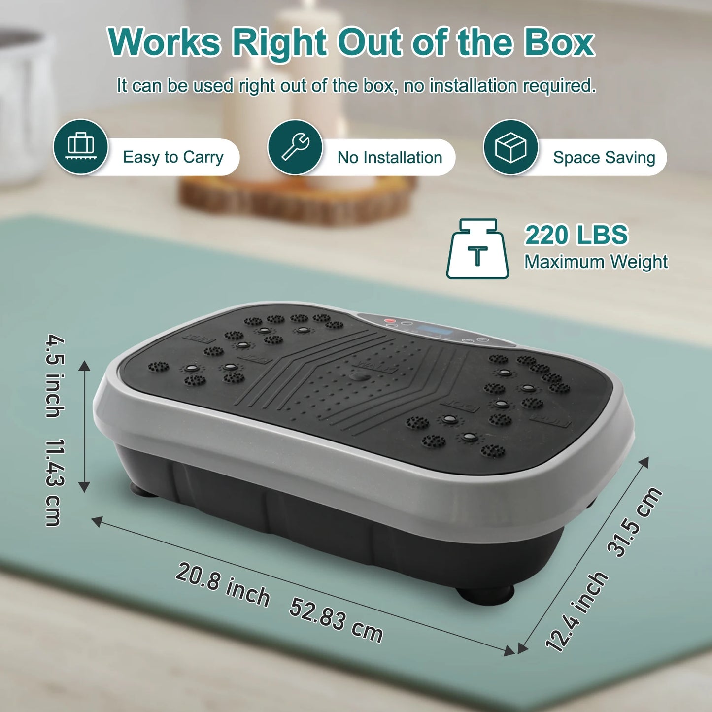 Vibration Plate Exercise Machine for Fat Burning Home Fitness Portable Whole Body Workout Equipment