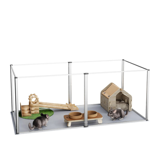 6 Panels Acrylic Pet Dog Playpen Indoor Waterproof Pad Puppy Crate Kennel Fence Cage for Guinea Pigs Hedgehogs