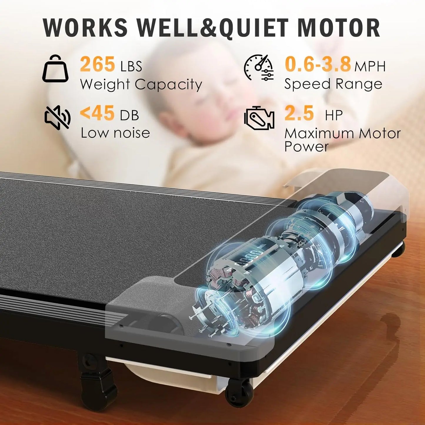 Walking Pad 2 In 1 For Walking And Jogging Under Desk Treadmill For Home Office With Remote Control Portable Walking Pad Tread