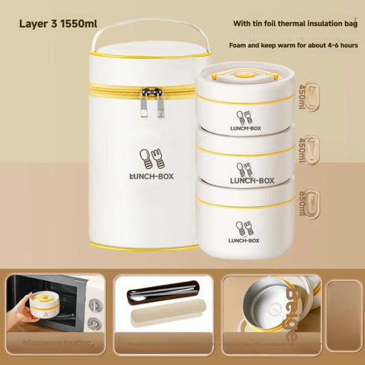 316 Insulated Lunch Box Leak Proof Office Worker Lunch Box Male and Female Student Lunch Box with Rice and Soup Bowl