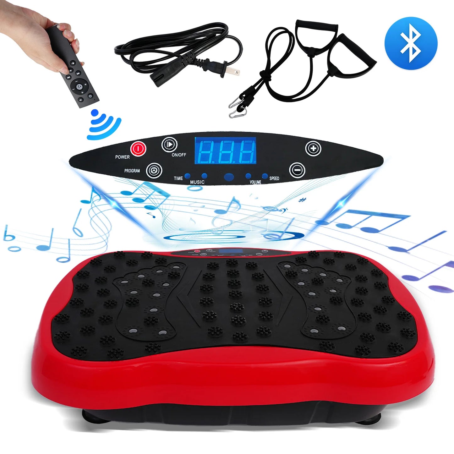 Full Body Vibration Plate Exercise Machine Bands Remote