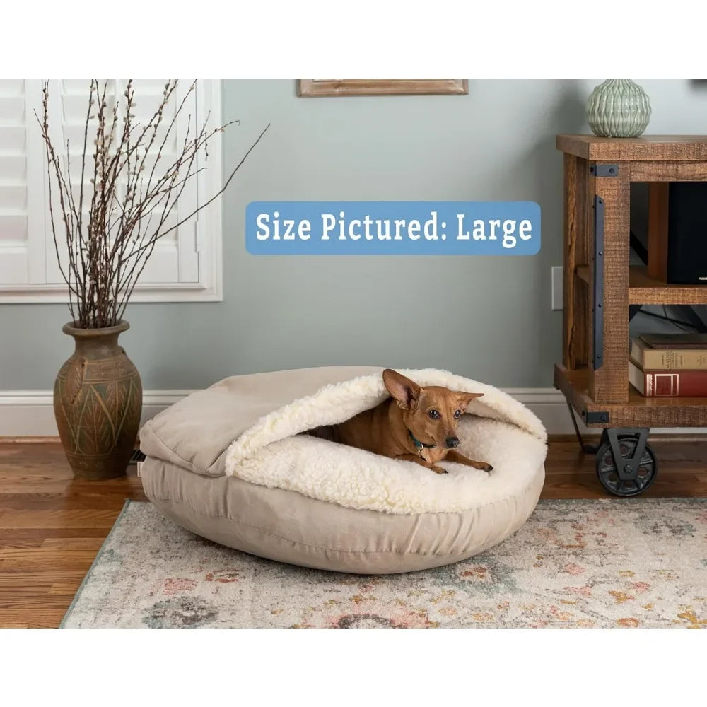 GUANGBAI Luxury Microsuede Cozy Cave Pet Bed Durable Cover