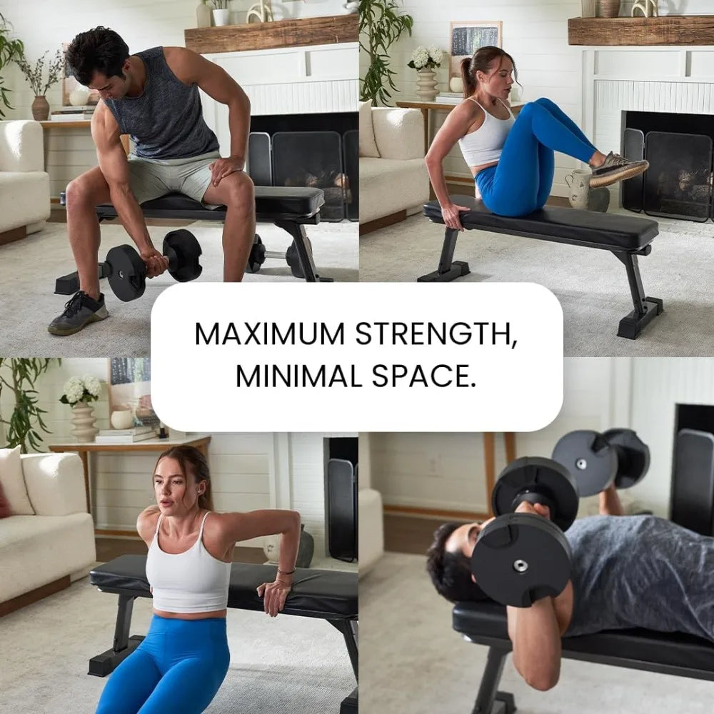 Gym Quality Foldable Supine Board Multi-Purpose Weight Training and Ab Exercises Free PDF Workout Chart Included