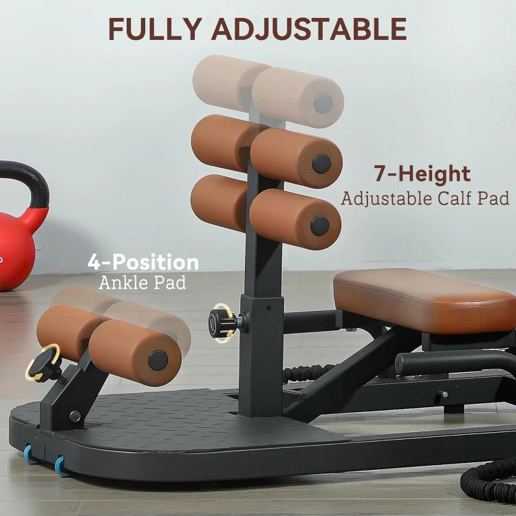 Foldable Sissy Squat Machine Hip Thrust Machine with Push Up Stand Multipurpose Glute Workout Equipment for Home Gym