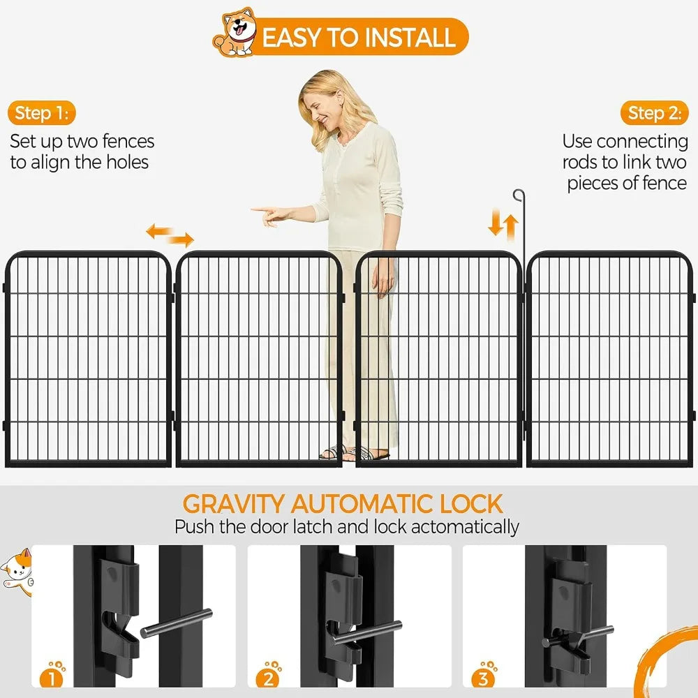 Dog Playpen Outdoor 32 Inch 32 Panels Heavy Duty Metal Puppy Exercise Pen for Indoor and Outdoor Use