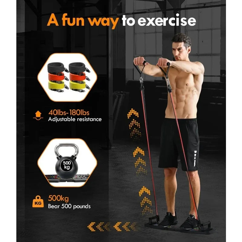 Great Discounts Push Up Board Home Gym Portable Exercise Equipment Pilates Bar with 20 Fitness Accessories and Resistance Bands