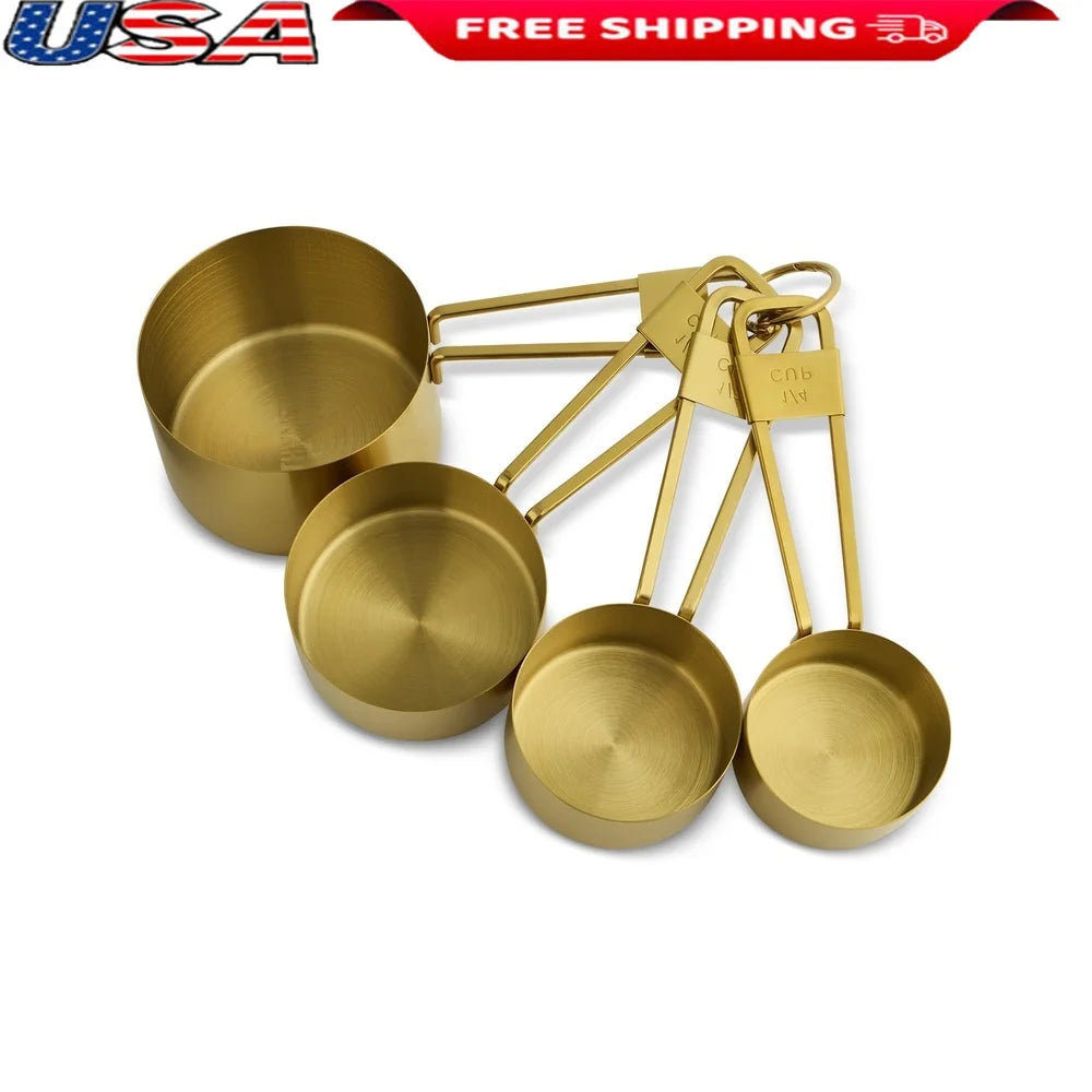 Feature Premium Stainless Steel MeasuringCups Nesting Set DishwasherSafe KitchenTools