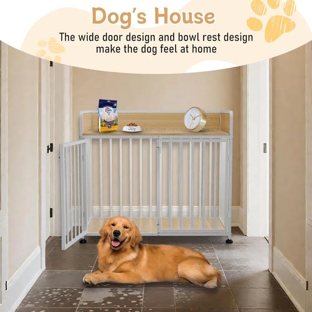 Hign Concerned Dog Crate End Table Furniture Wood Metal