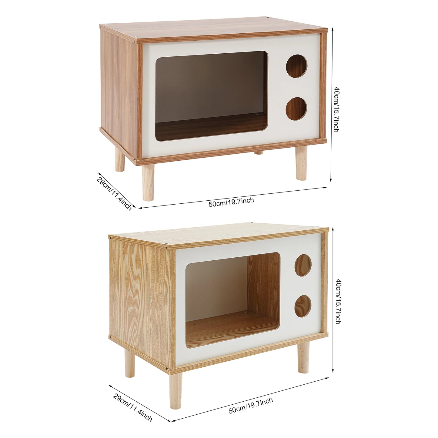 Wooden Cat House Villa Pet Perch Bed Jumping Platform TV Shaped Cat Shelter for Indoor Cats and Small Dogs Up to 9.92 Pounds