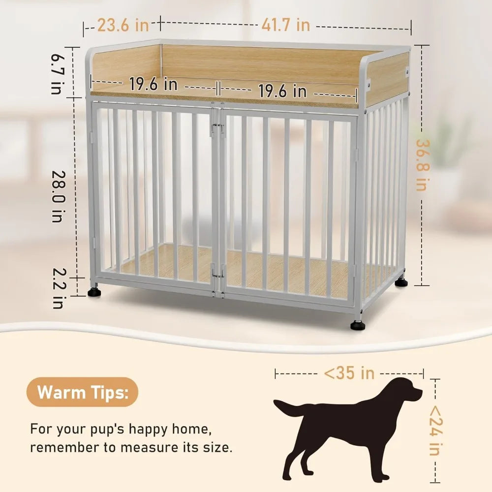 Hign Concerned Dog Crate End Table Furniture Wood Metal