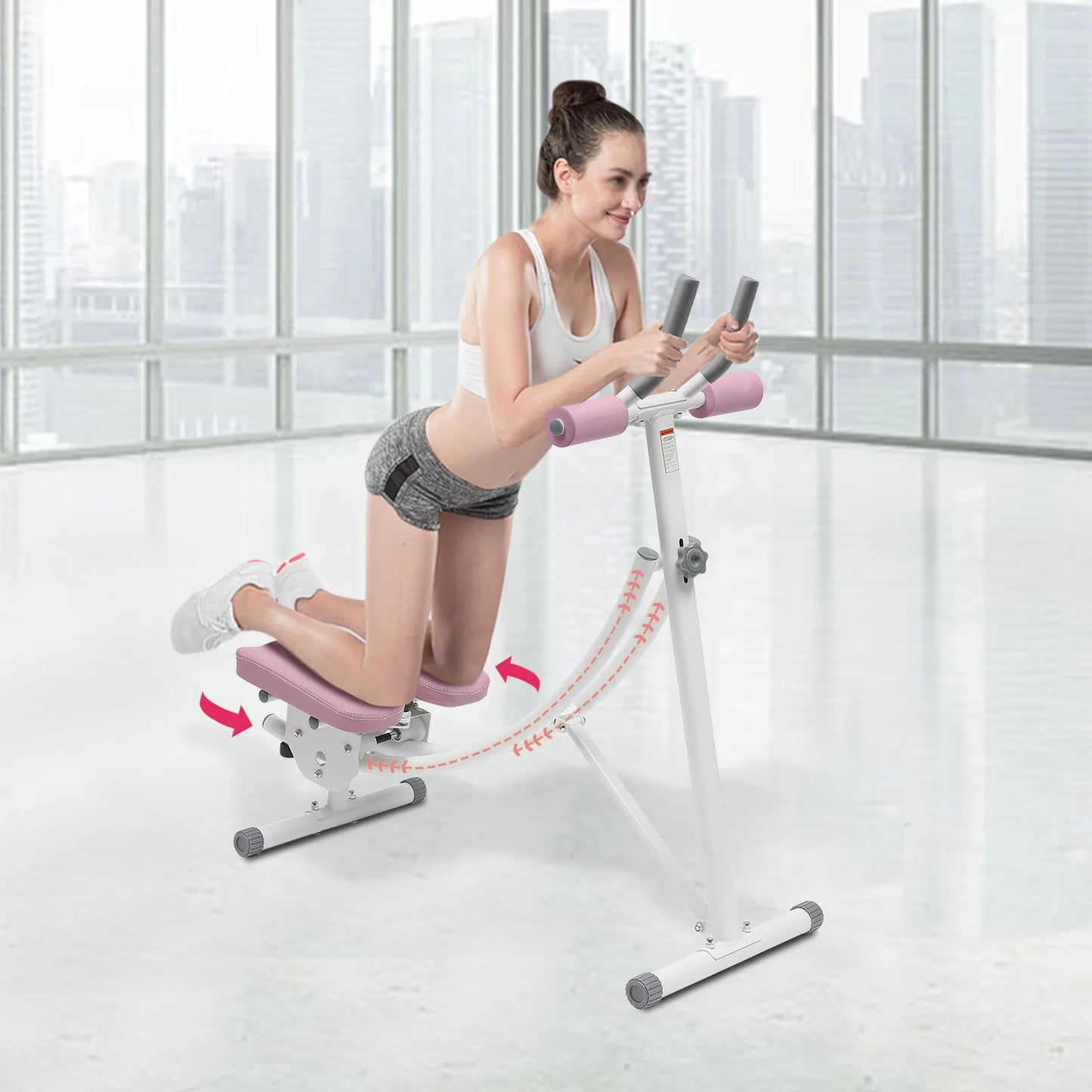 Ab Machine 150kg Weight Capacity Foldable Core and Abdominal Exercise Fitness Equipment for Home Gym