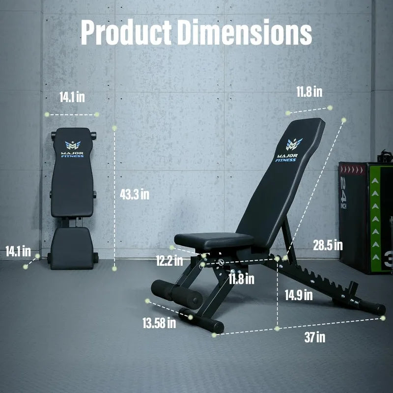 Major Fitness Adjustable Weight Bench for Strength Training and Full Body Workouts