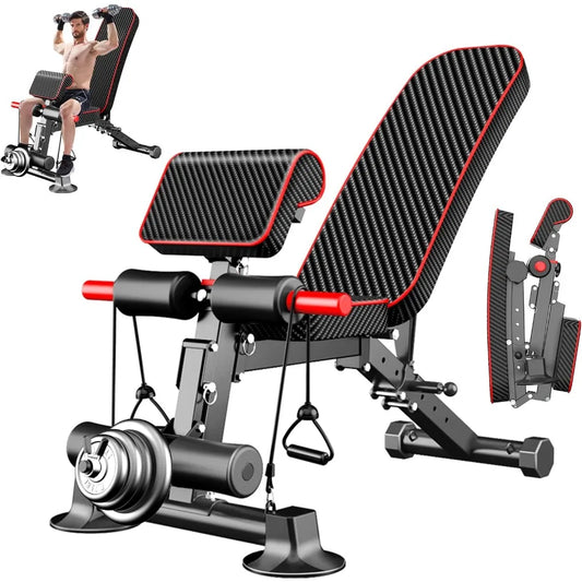 Adjustable Weight Bench Portable Fitness Strength Training Equipment for Home Gym