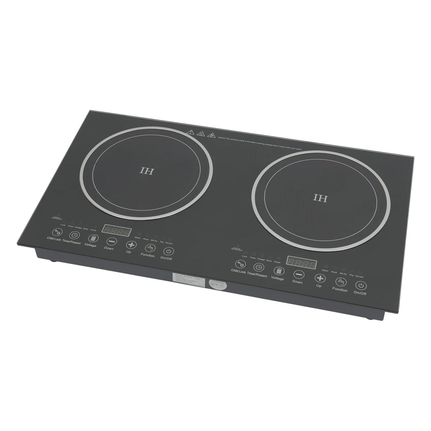 Portable 2400W Induction Cooktop with Dual Burners and Heating Plates for Convenient Cooking