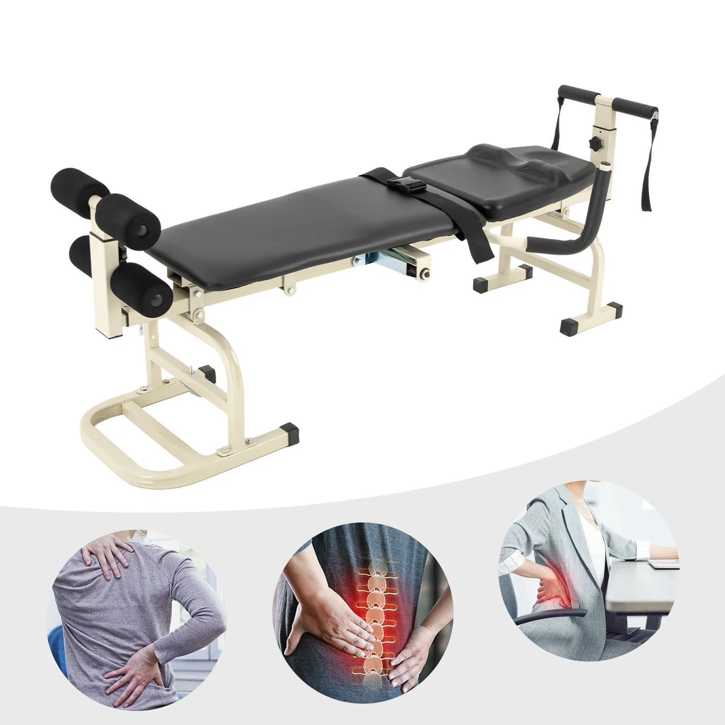 Multifunctional Body Stretcher Fitness Equipment Medical Spinal Traction Lumbar Spine Corrector Yoga Bed