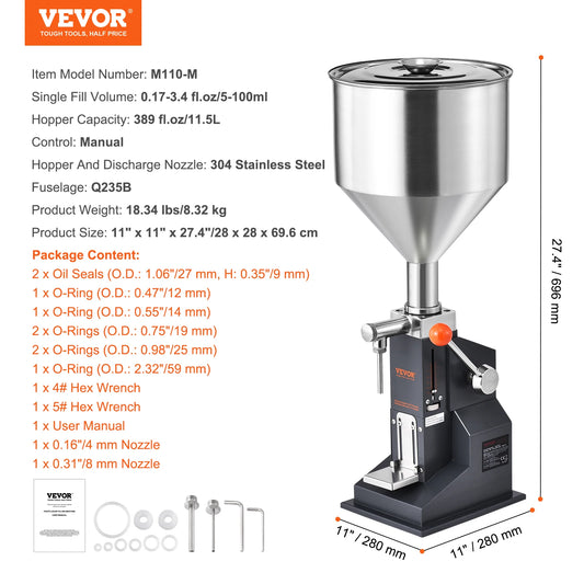 VEVOR A03 Manual Liquid Filling Machine for Bottles