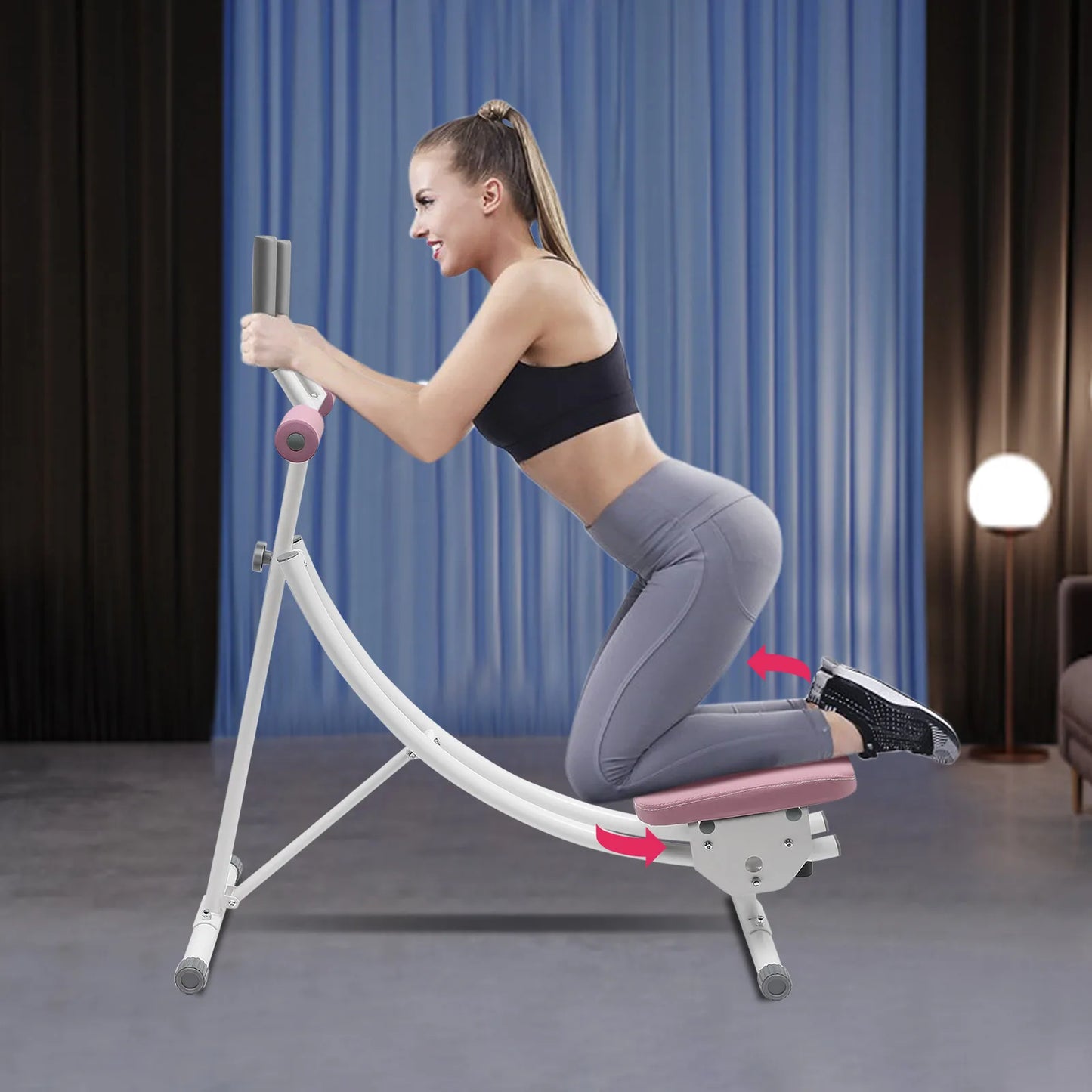 Ab Machine 150kg Weight Capacity Foldable Core and Abdominal Exercise Fitness Equipment for Home Gym