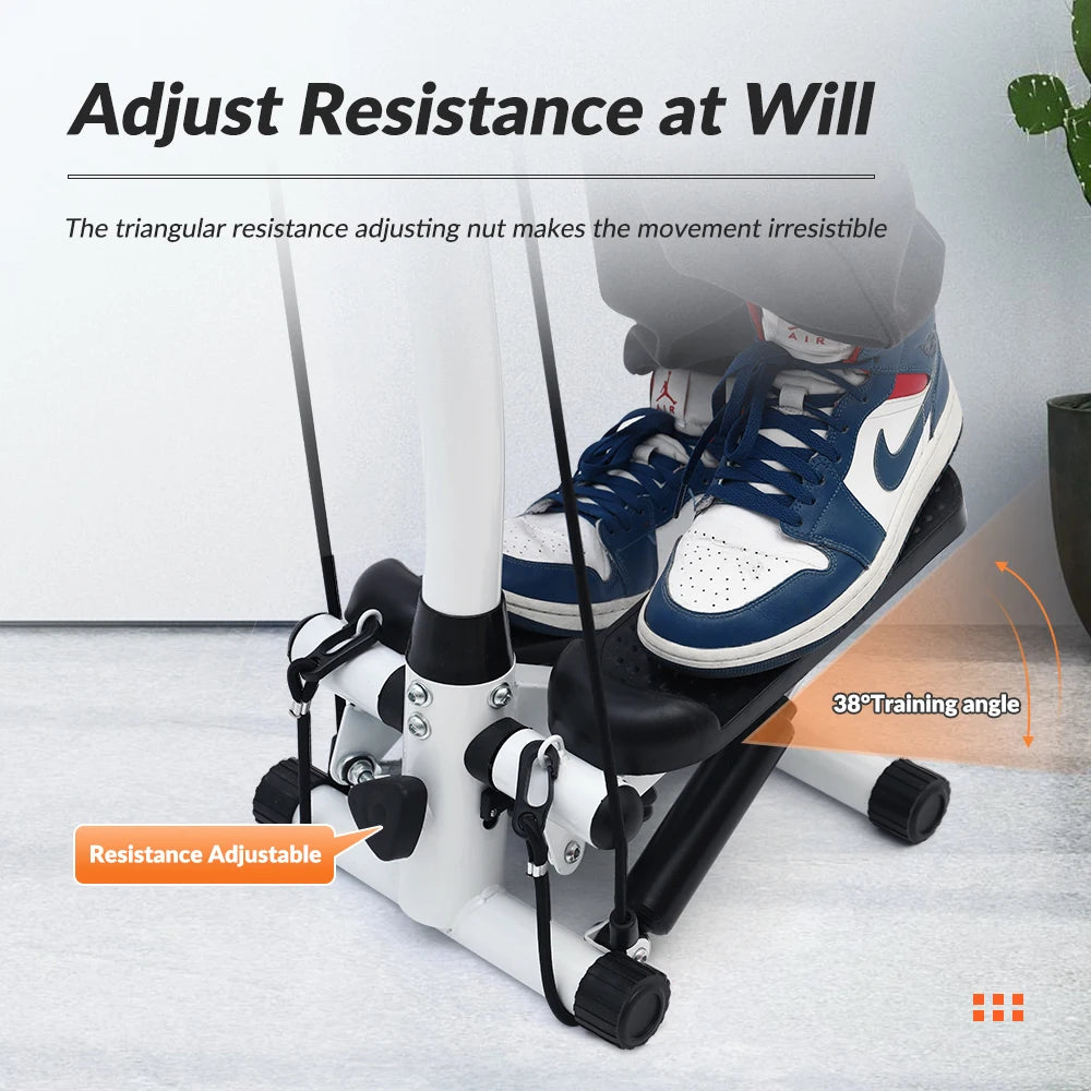 Exercise Stepper Machine For Home Fitness With LCD Display Handle And Resistance Bands Climber Leg Workout