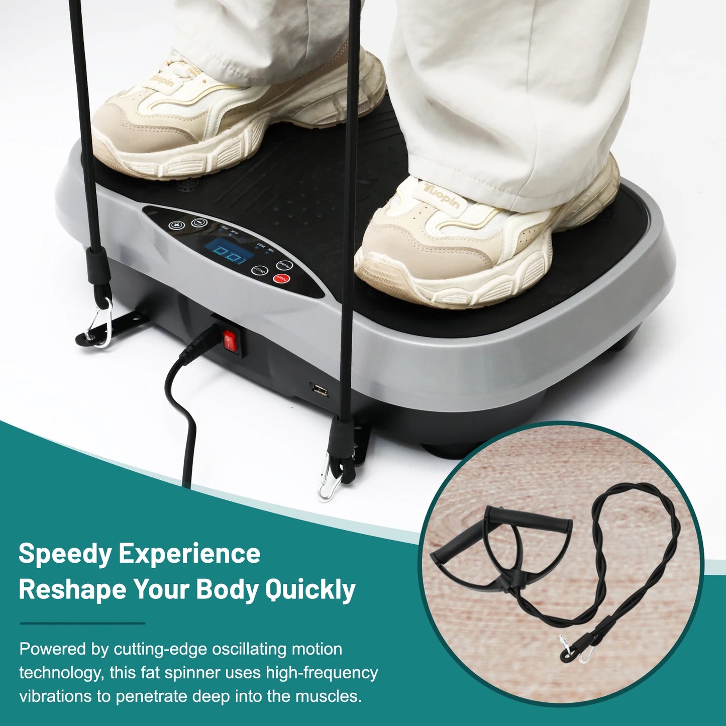 Vibration Plate Exercise Machine for Fat Burning Home Fitness Portable Whole Body Workout Equipment