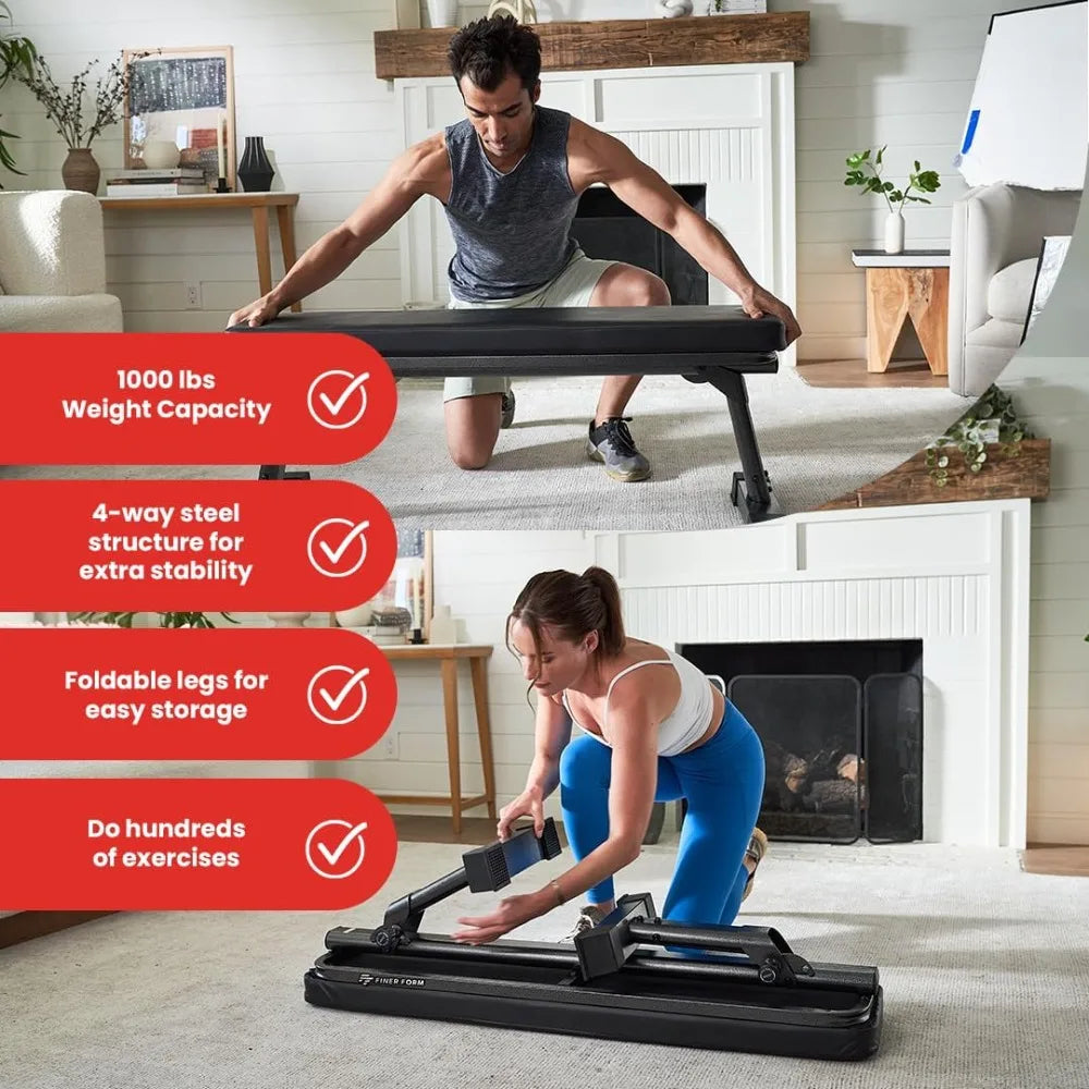 Gym Quality Foldable Supine Board Multi-Purpose Weight Training and Ab Exercises Free PDF Workout Chart Included