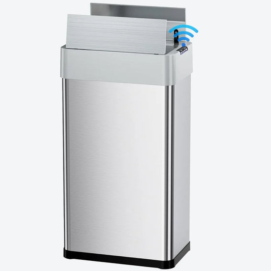 Automatic Trash Can 18.5 Gallon Touchless Motion Sensor Garbage Bin with Soft Close Lid and Bag Retainer Ring