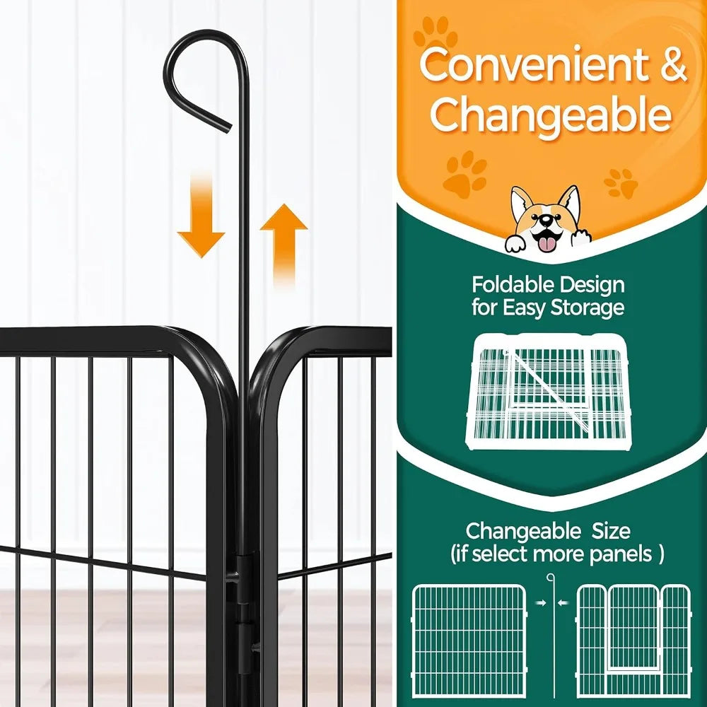 Dog Playpen Outdoor Puppy Exercise Pen Indoor Portable Pet Fence for Yard RV Camping 32 Inch 24 Panels