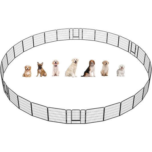 Dog Playpen Outdoor 32 Inch 32 Panels Heavy Duty Metal Puppy Exercise Pen for Indoor and Outdoor Use
