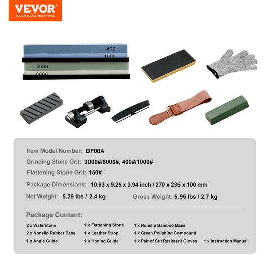 VEVOR Professional Knife Sharpener Kit with 12 Whetstones Fixed Angle Sharpening System for All Knives