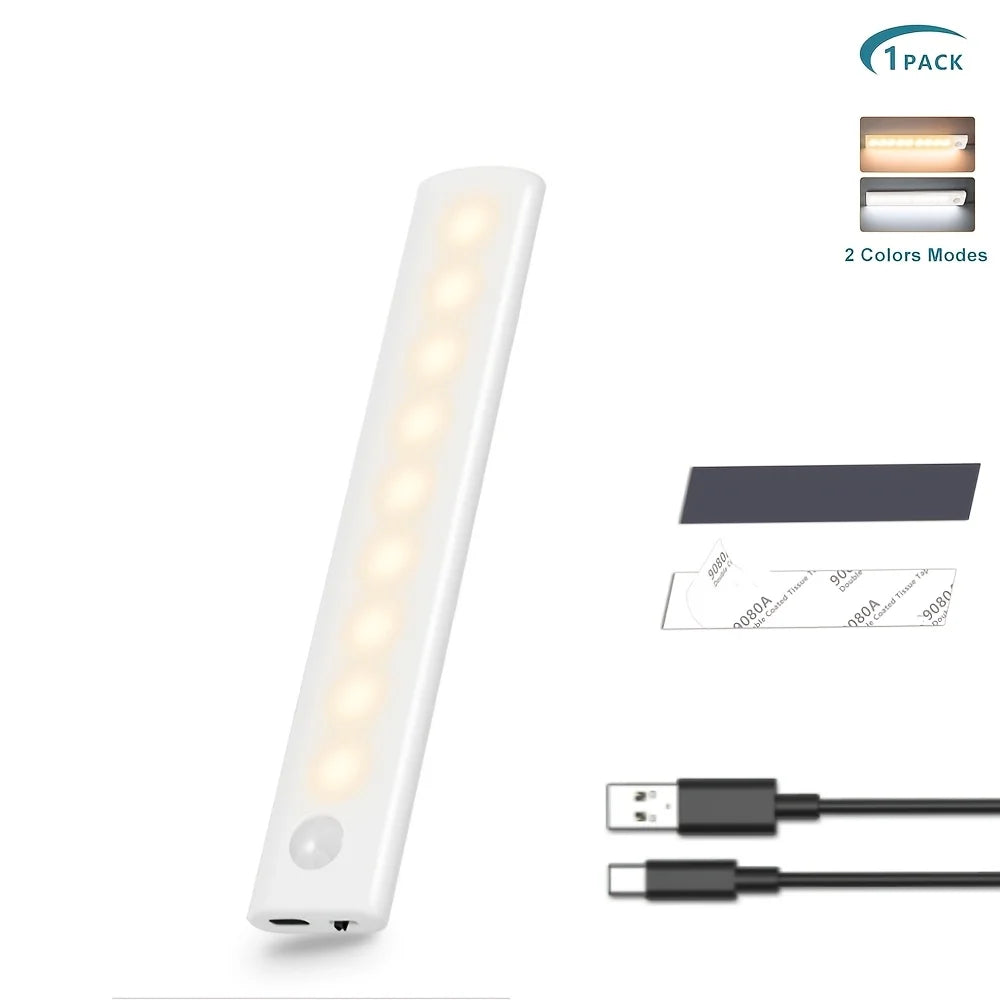 Under Cabinet Motion Sensor Rechargeable LED Lights 1/3/5/6 Packs for Closet Kitchen Bathroom