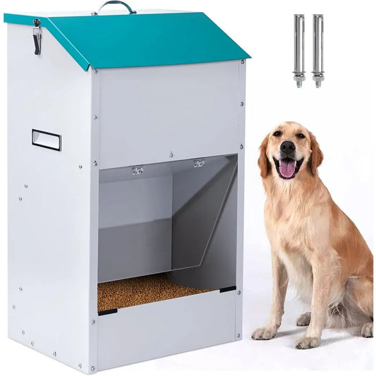 Automatic Dog Feeder for Large Dogs Outdoor 50 Pounds Dog Food Dispenser Gravity Feed Pet Feeding Station