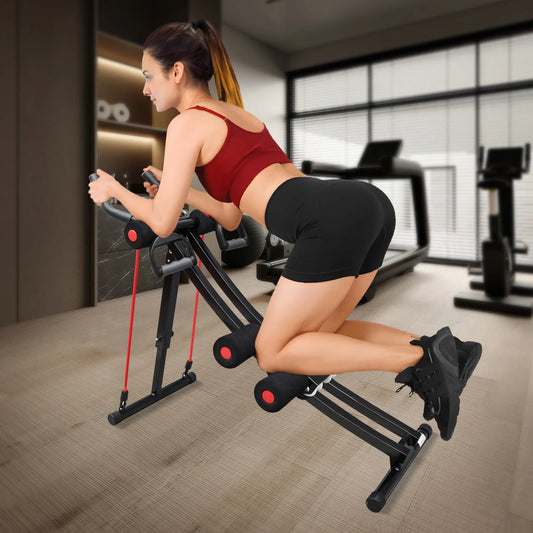 GIKPAL Foldable Ab Machine Ab Workout Equipment for Home Gym Core and Abdominal Trainer Max Weight 440lbs with LCD Display