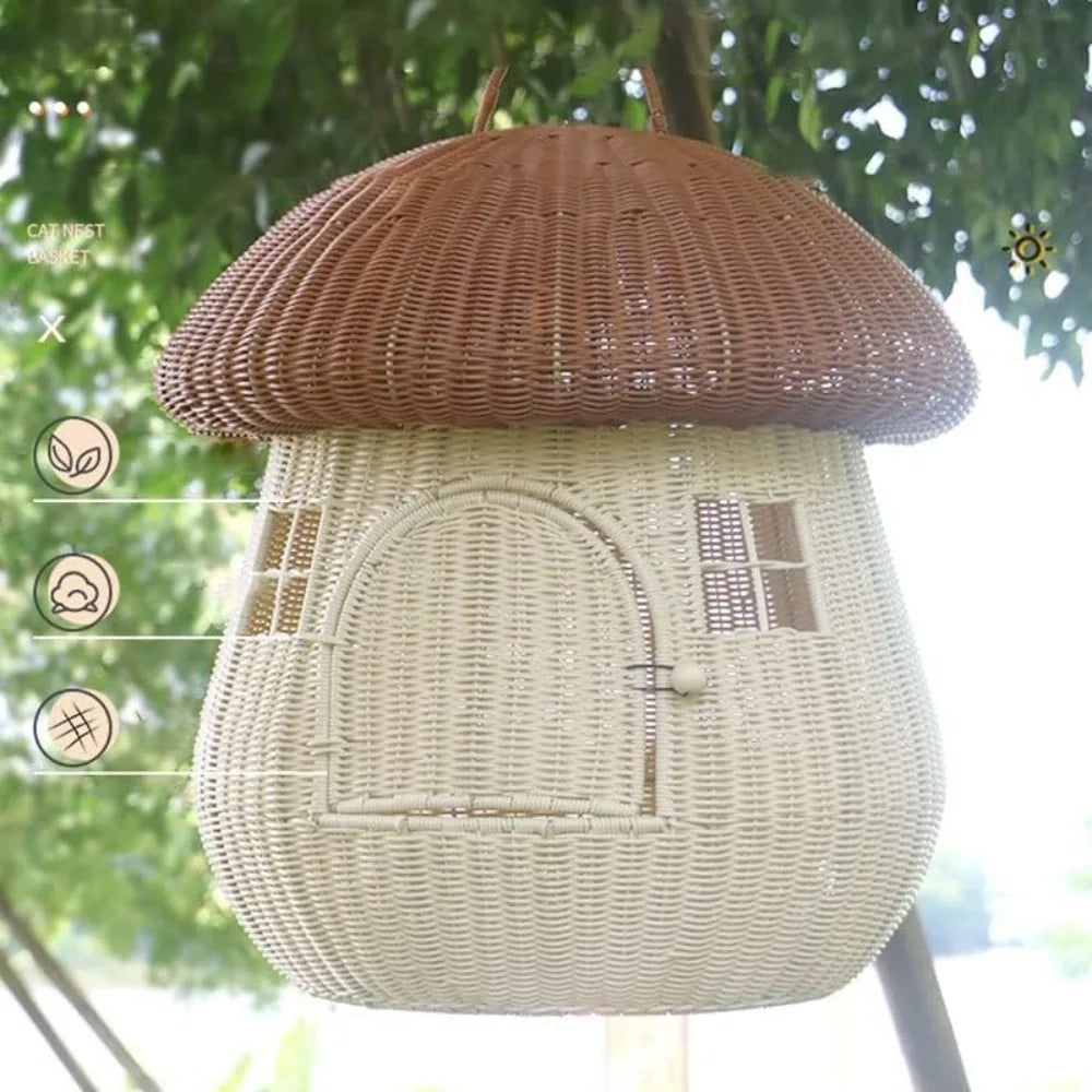 Hignconcerned Chemical Mushroom Cat Nest Bed DualUse House