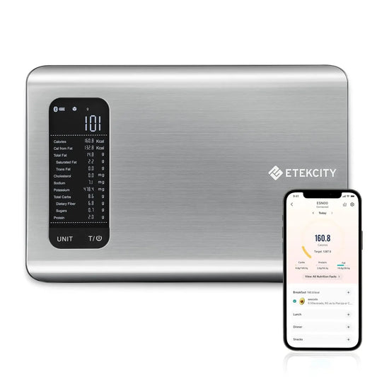 Smart Food Kitchen Scale with Nutritional Calculator and Free App for Tracking 19 Nutrients Calories and Macros Digital Grams and Ounces
