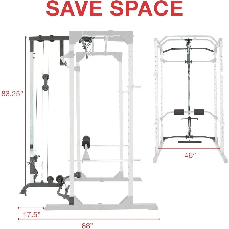 Fitness Reality Squat Rack Power Cage with Optional LAT Pulldown and Leg Holdown Attachment for Squat and Bench Rack Combos