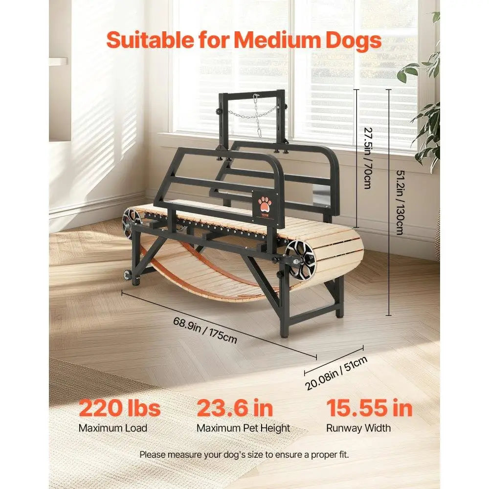 Heavy Duty Dog Treadmill for Medium Dogs Indoor Pet Exercise Machine Adjustable for Home Use