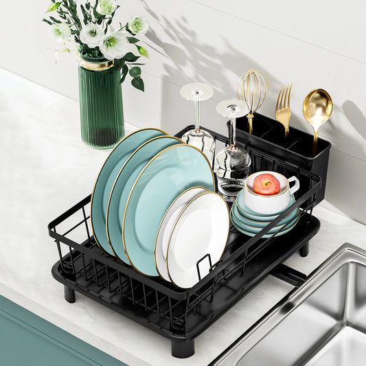 Dish Drying Rack With Drainboard Dish Drainers For Kitchen Counter Sink Kitchen Organizers And Storage