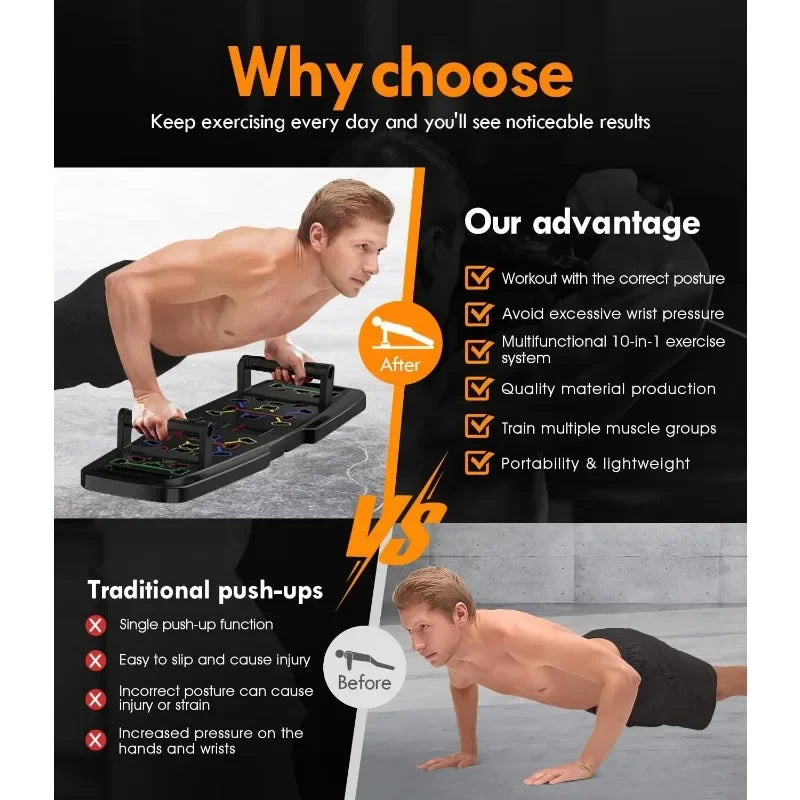 Great Discounts Push Up Board Home Gym Portable Exercise Equipment Pilates Bar with 20 Fitness Accessories and Resistance Bands