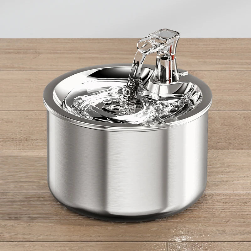 2L Fully Stainless Steel Pet Water Dispenser Automatic Cat Water Fountain with Optional Sensor and Heater