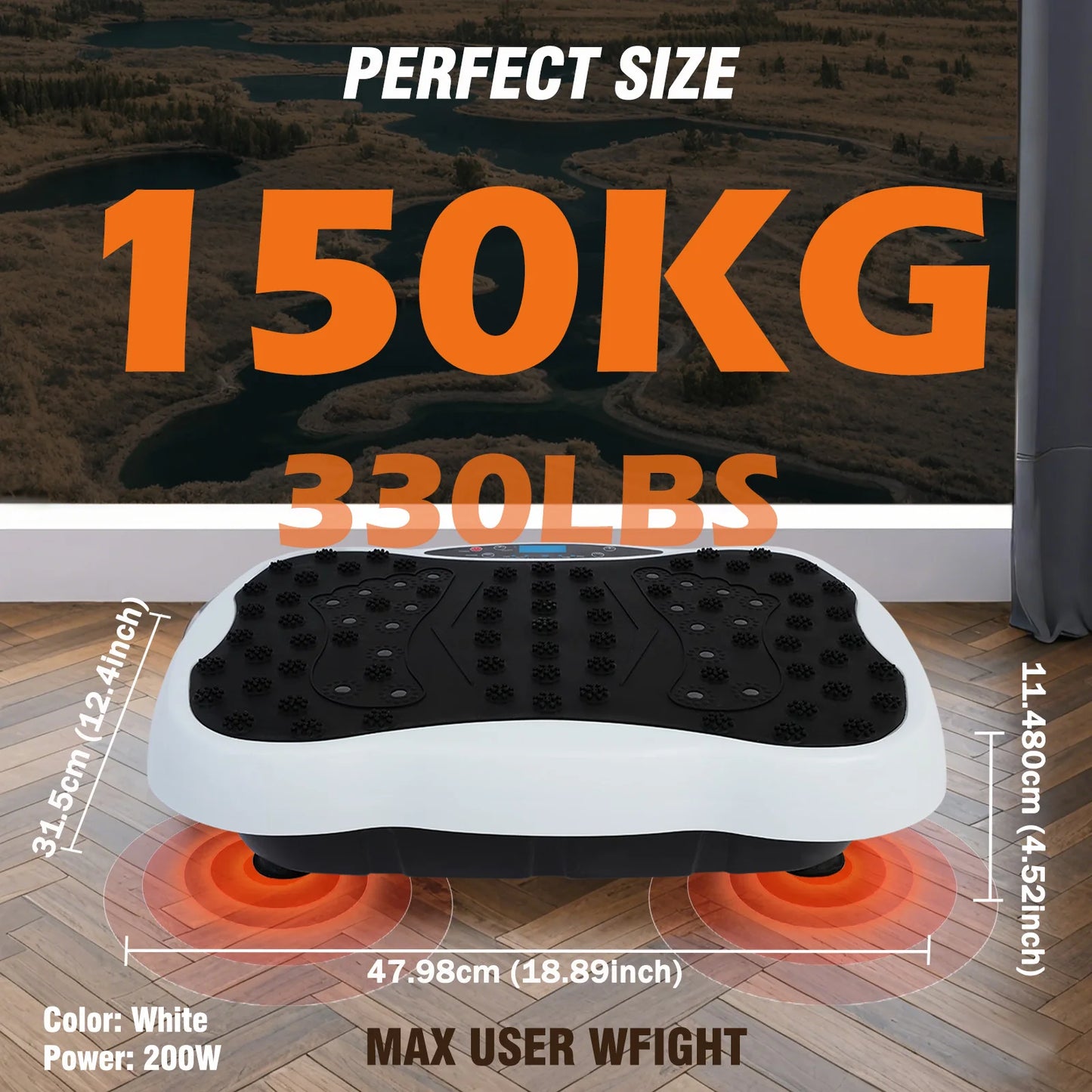 Full Body Vibration Plate Exercise Machine Bands Remote