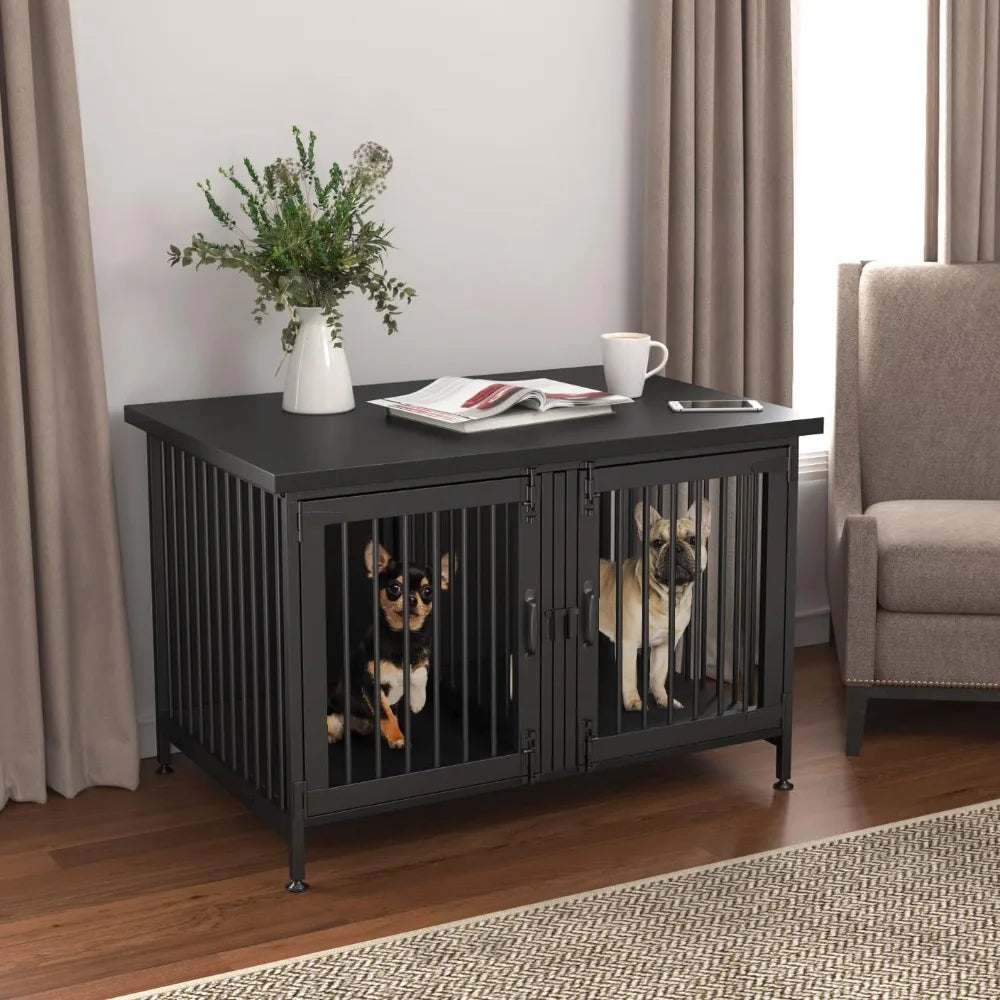 Hign-concerned Dog Crate With Divider For Two Or One
