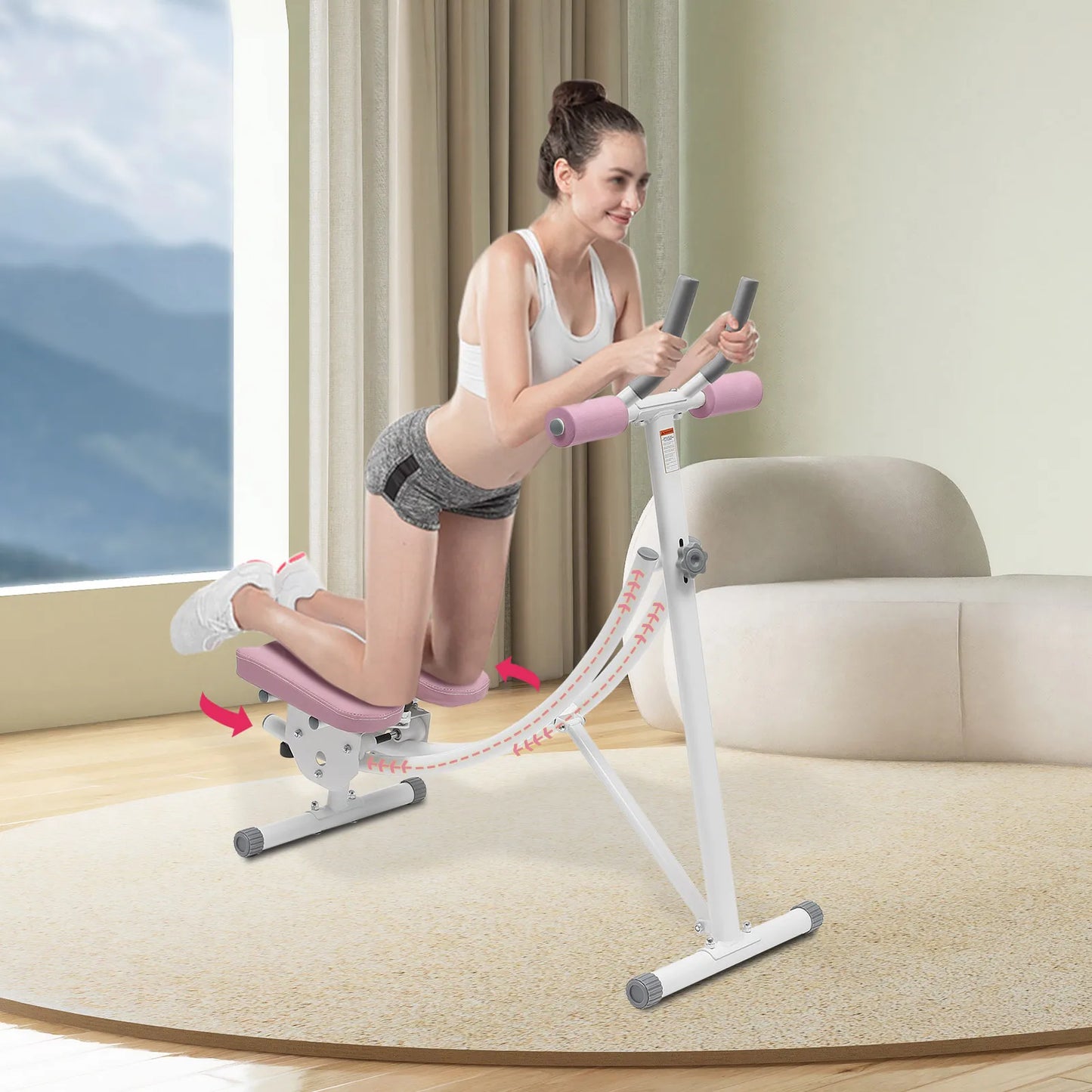 Ab Machine 150kg Weight Capacity Foldable Core and Abdominal Exercise Fitness Equipment for Home Gym