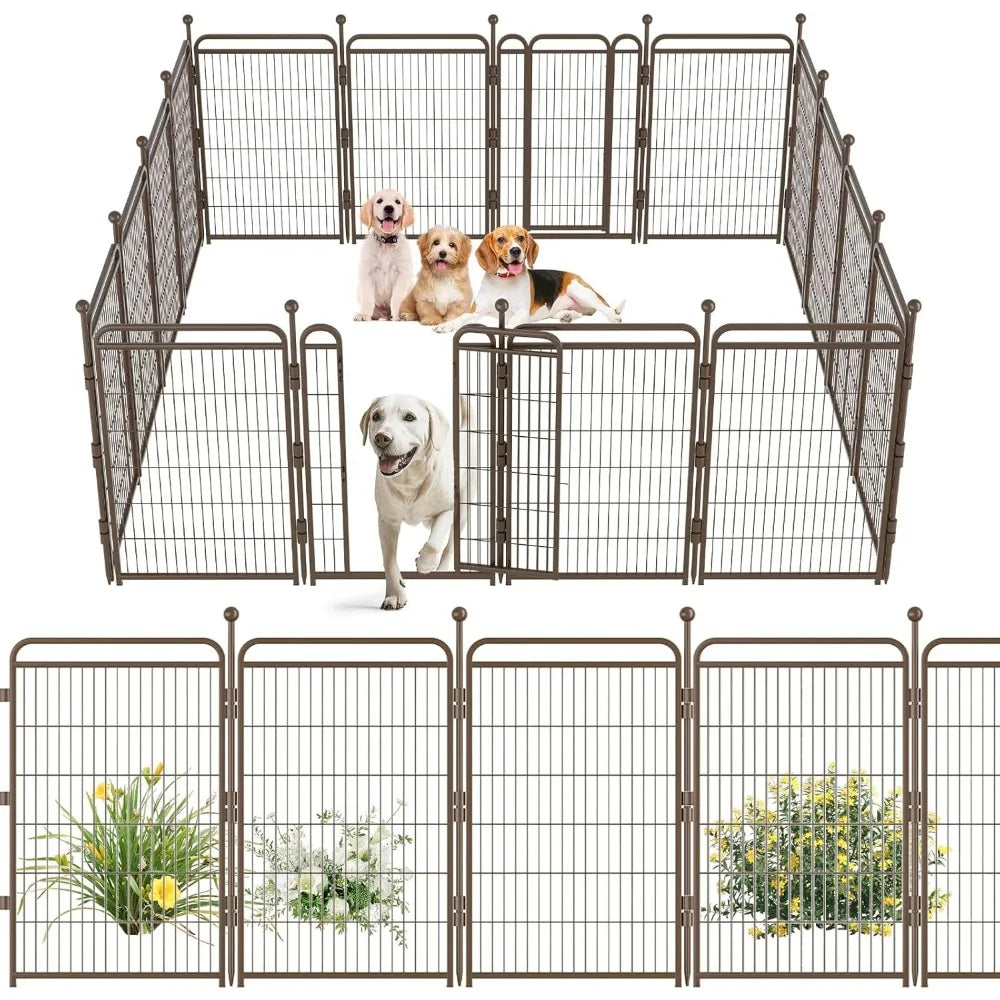 Dog Playpens 40 Inch Height 16 Panels Dog Pen Outdoor Indoor Dog Fence Exercise Pen for Small Medium Large Dogs Foldable Pet Play Yard
