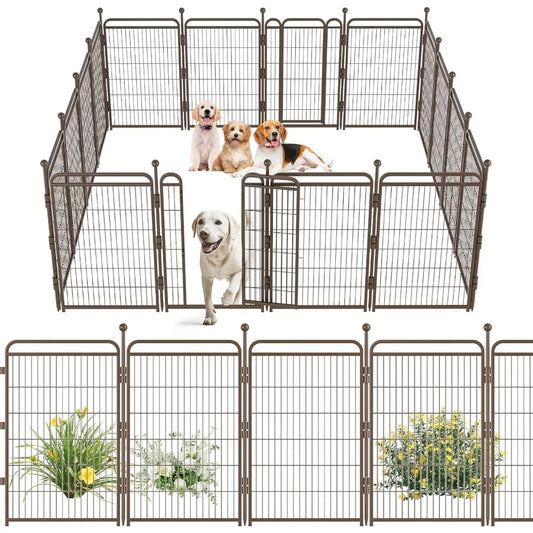 Dog Playpens 40 Inch Height 16 Panels Dog Pen Outdoor Indoor Dog Fence Exercise Pen for Small Medium Large Dogs Foldable Pet Play Yard